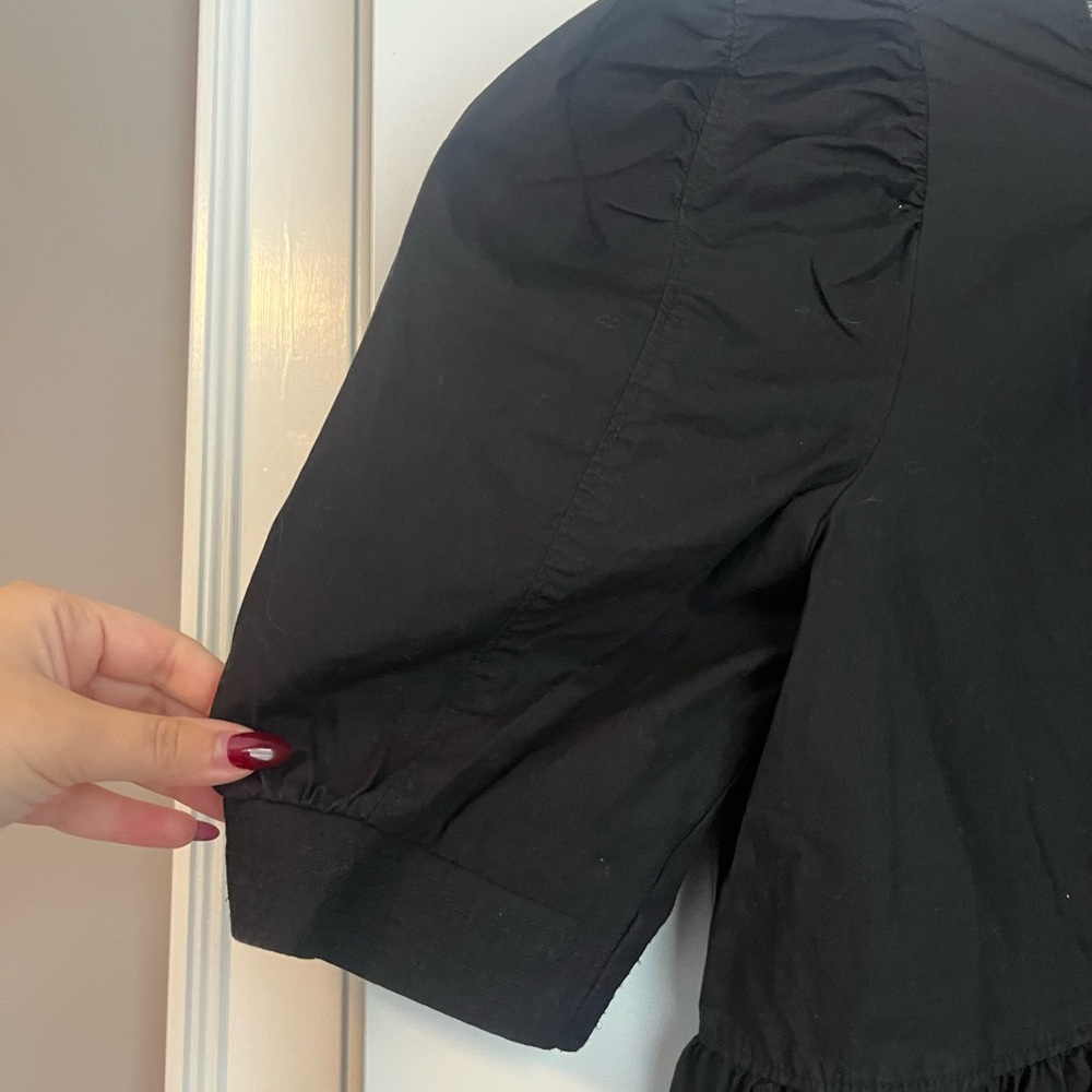 Zara Black Puff Sleeve Blouse - Picture 4 of 4